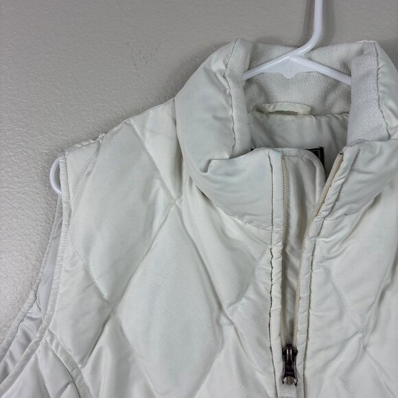 Eddie Bauer Premium Goose Down Quilted Puffer Vest Ivory Size Large Gorpcore - Picture 3 of 10